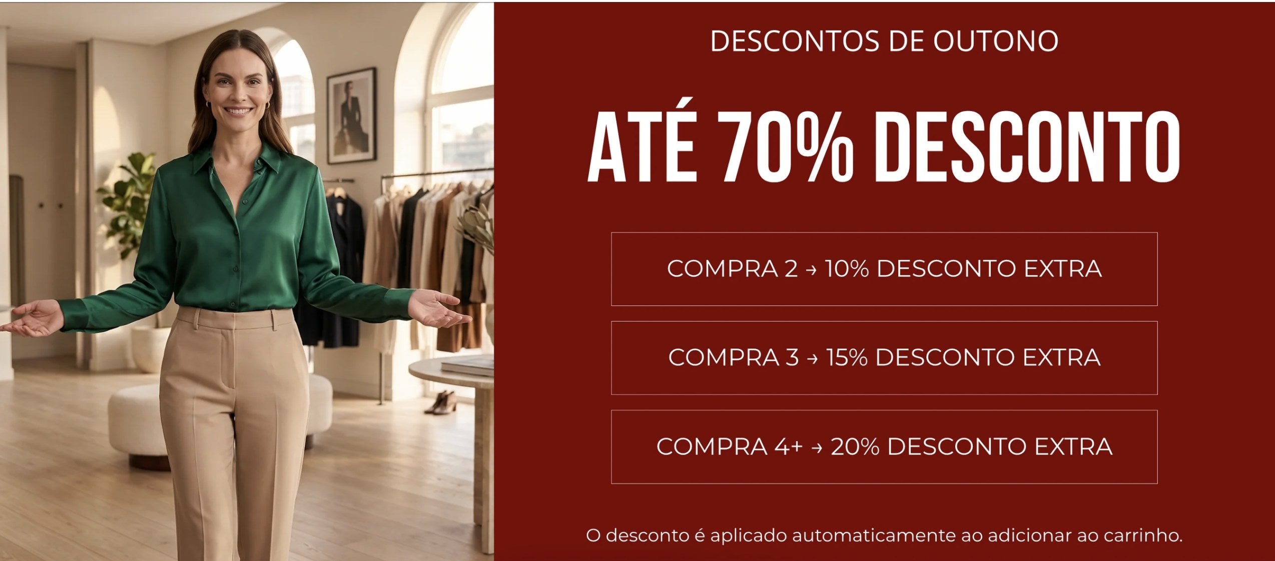 Descontos de Outono - até 70% desconto