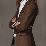 Gisèle | Blazer com Apliques de Chevron Impresso para Mulher