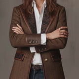 Gisèle | Blazer com Apliques de Chevron Impresso para Mulher