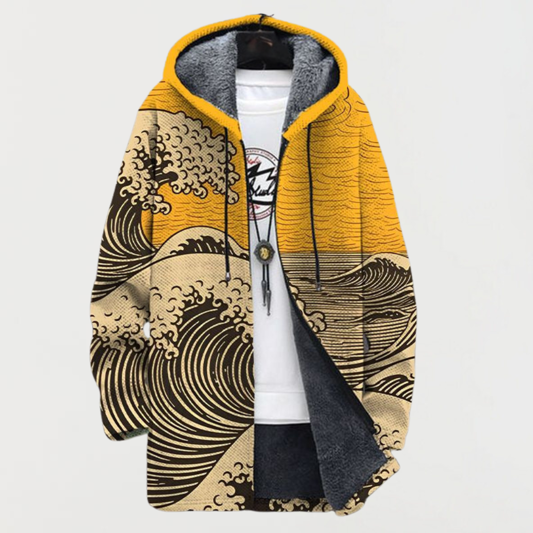Clara - Cardigan  com padrão de ondas