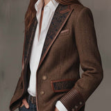 Gisèle | Blazer com Apliques de Chevron Impresso para Mulher
