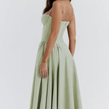Sigrid | Vestido bustier sem mangas comprimento midi
