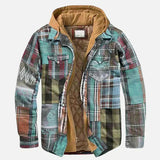 Alain – Casaco xadrez com patchwork para homem