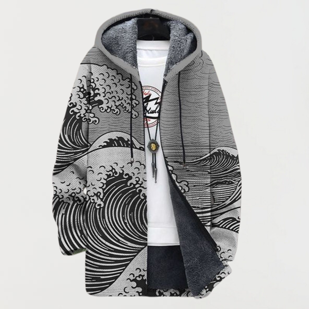 Clara - Cardigan  com padrão de ondas