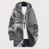 Clara - Cardigan  com padrão de ondas