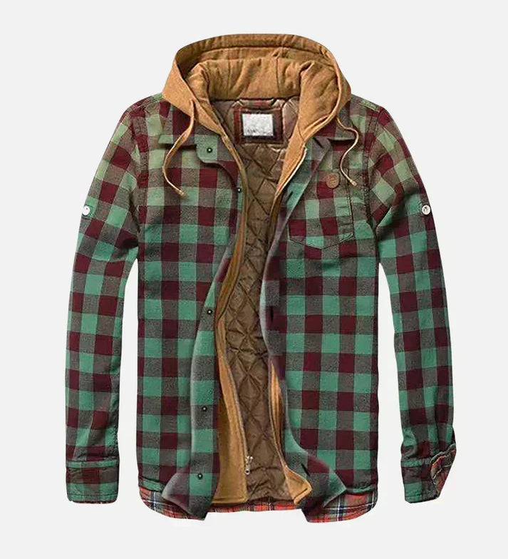 Alain – Casaco xadrez com patchwork para homem