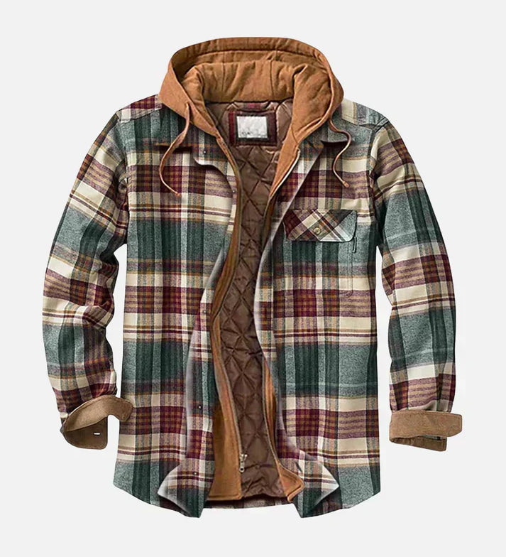 Alain – Casaco xadrez com patchwork para homem