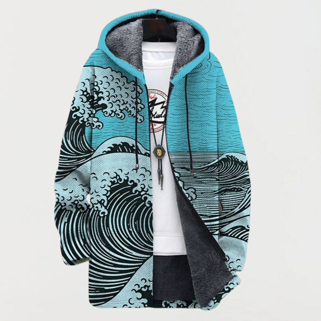 Clara - Cardigan  com padrão de ondas