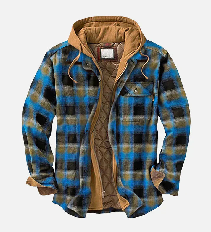 Alain – Casaco xadrez com patchwork para homem