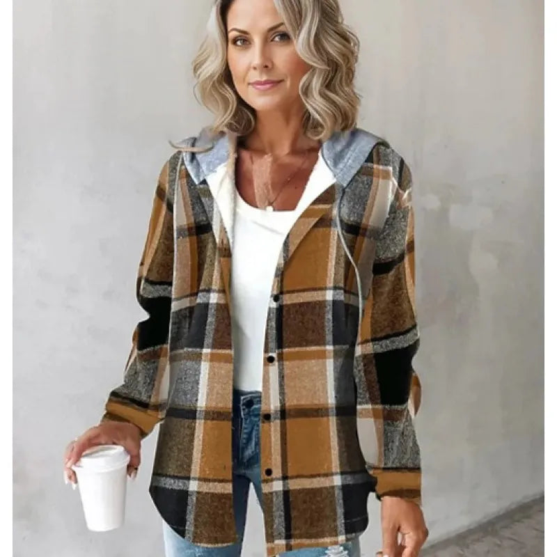 Odete | Casaco estampado elegante com capuz