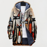 Alice - Cardigan com padrão abstrato e gato