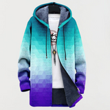 Luísa - Cardigan com padrão degradê hexagonal
