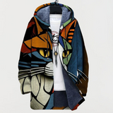 Salomé - Cardigan com padrão de rosto de gato