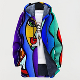 Inês - Cardigan com arte colorida