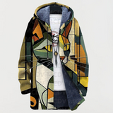 Rita - Cardigan  com padrão geométrico para gatos