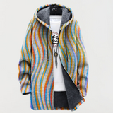 Catarina - Cardigan com riscas onduladas
