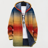 Margarida - Cardigan com padrão degradê de pôr do sol