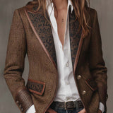 Gisèle | Blazer com Apliques de Chevron Impresso para Mulher