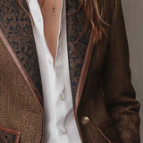 Gisèle | Blazer com Apliques de Chevron Impresso para Mulher