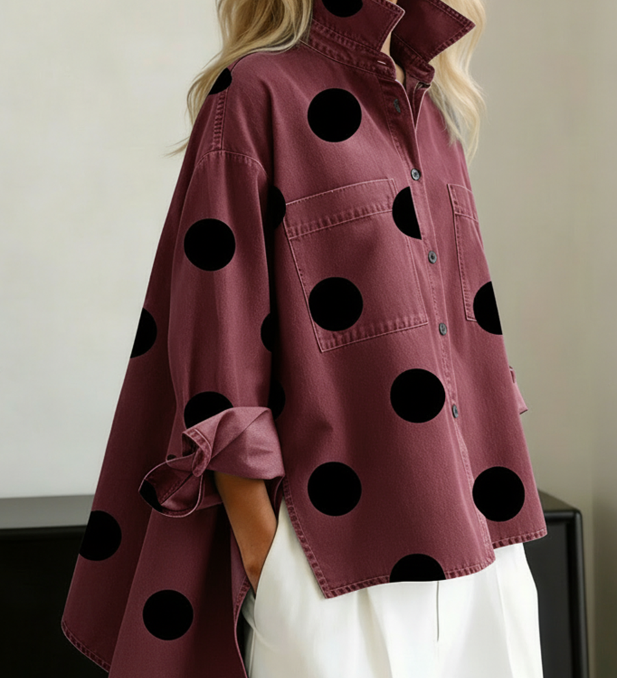 Amélia — Camisa de Ponto de Bolinha