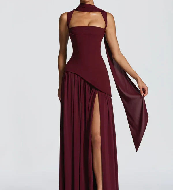 ZAFIRA | Vestido longo efeito laqueado