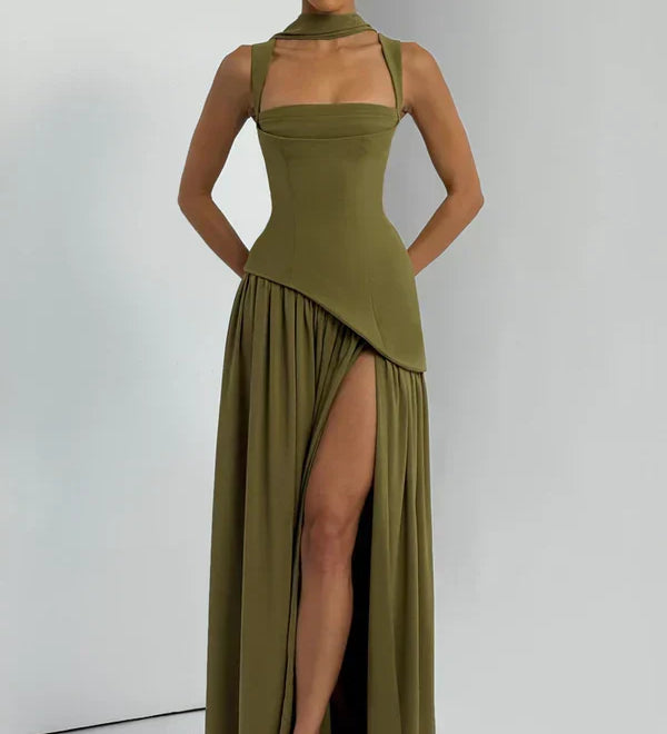 ZAFIRA | Vestido longo efeito laqueado