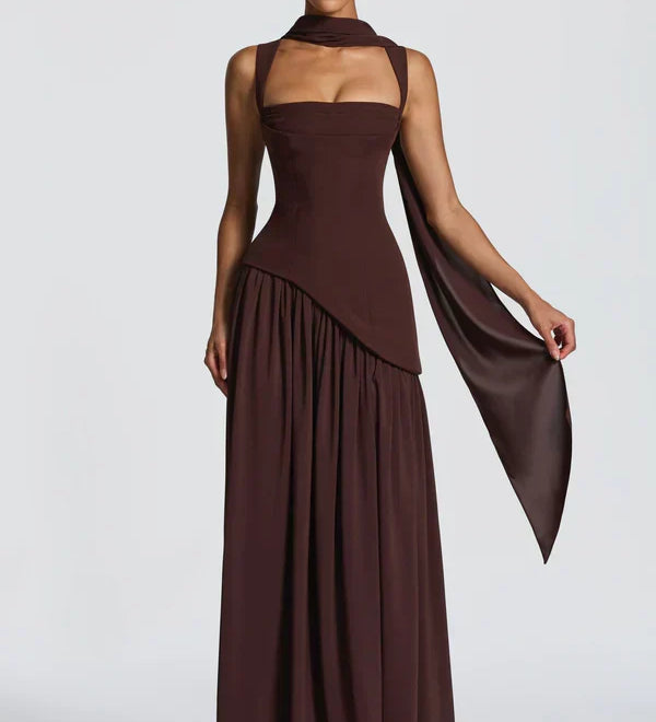 ZAFIRA | Vestido longo efeito laqueado