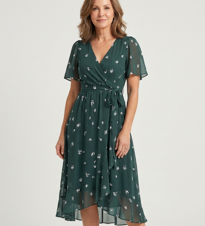 Chloé | Vestido Midi com Padrão Abstrato