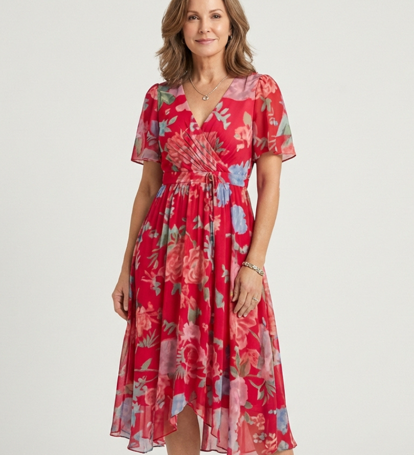 Chloé | Vestido Midi com Padrão Abstrato