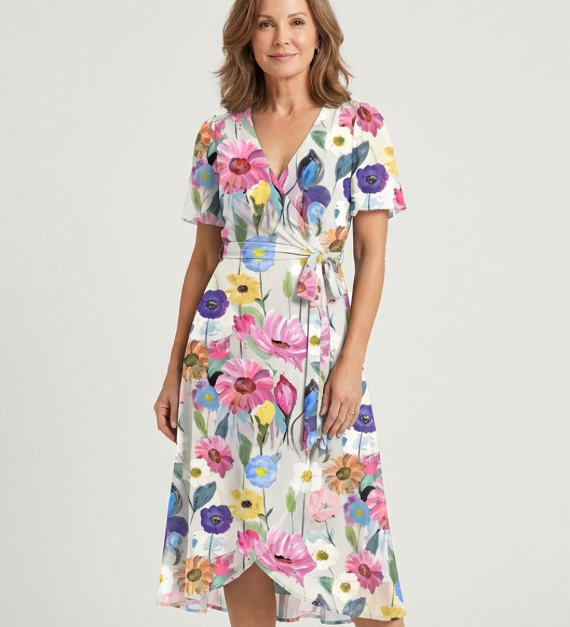 Chloé | Vestido Midi com Padrão Abstrato
