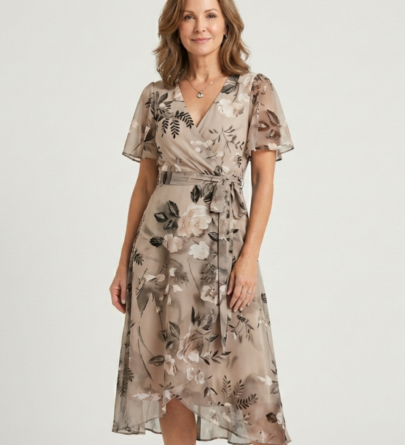 Chloé | Vestido Midi com Padrão Abstrato